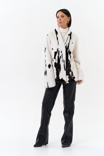 Миниатюра фотографии Жакет из меха норки в расцветке "ягуар"