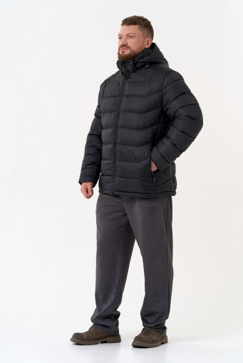 Миниатюра фотографии Мужской пуховик черного цвета