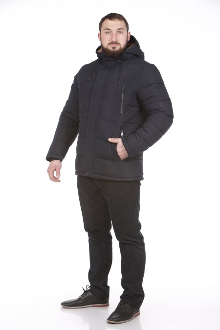 Купить Пуховик мужской из текстиля с капюшоном в каталоге