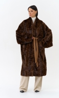 Миниатюра фотографии Шуба из меха норки с поясом