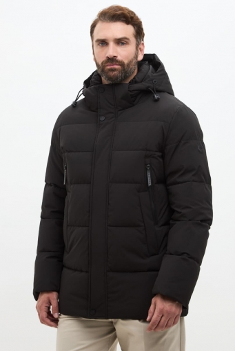 Миниатюра фотографии Мужской пуховик черного цвета