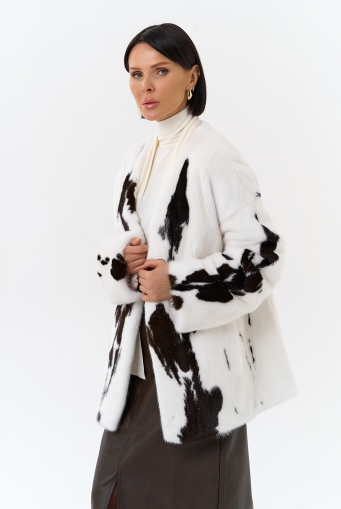 Миниатюра фотографии Жакет из меха норки в расцветке "ягуар"