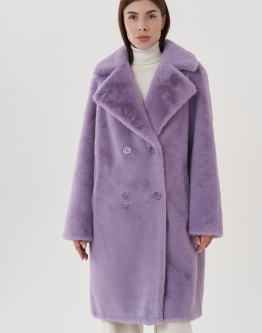 Купить Женского пальто из эко меха на пуговицах в каталоге