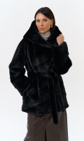 Миниатюра фотографии Женская шуба из эко меха с капюшоном