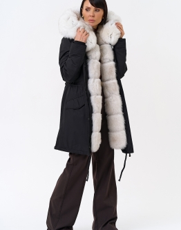 Купить Женская парка с капюшоном из меха песца в каталоге без категории