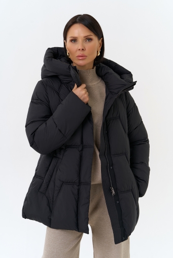 Миниатюра фотографии Женский пуховик с поясом