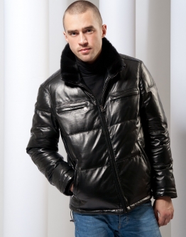 Купить Кожаный пуховик в каталоге