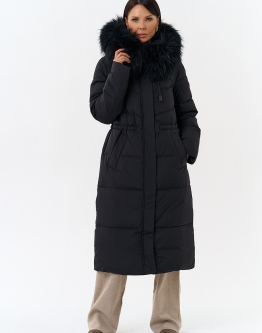 Купить Женский пуховик с капюшоном из меха чернобурки в каталоге без категории