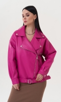 Миниатюра фотографии Куртка розового цвета из эко кожи