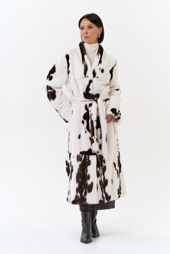 Миниатюра фотографии Шуба из меха норки в расцветке "ягуар"