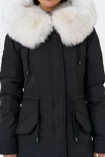 Миниатюра фотографии Женская парка с капюшоном из меха песца