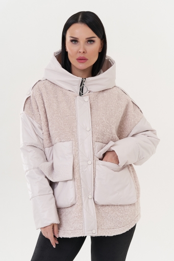 Миниатюра фотографии Женская куртка комбинированная с шерстью