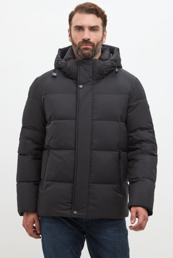 Миниатюра фотографии Мужской черный пуховик больших размеров