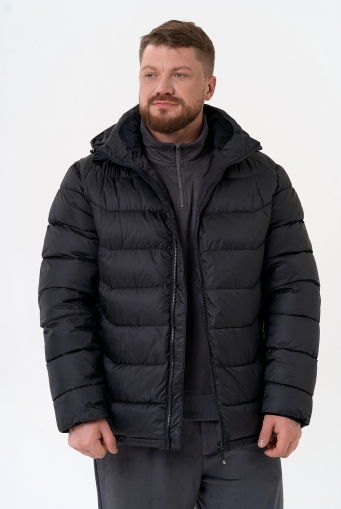 Миниатюра фотографии Мужской пуховик черного цвета
