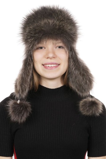 Купить Шапка женская из текстиля с енотом в каталоге
