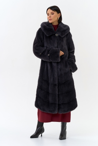 Миниатюра фотографии Шуба из меха норки с капюшоном