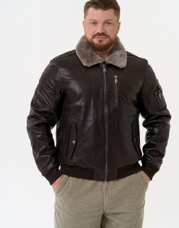 Купить Мужская дубленка коричневого цвета в каталоге Натуральные дублёнки