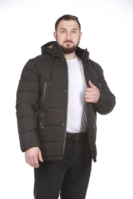 Купить Пуховик мужской из текстиля с капюшоном в каталоге