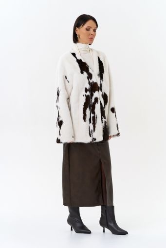 Миниатюра фотографии Жакет из меха норки в расцветке "ягуар"