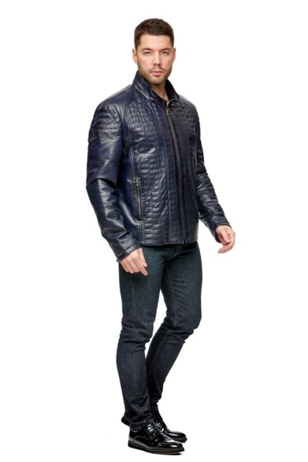 Купить Мужская кожаная куртка из натуральной кожи с воротником в каталоге