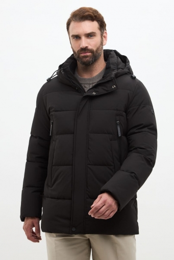 Миниатюра фотографии Мужской пуховик черного цвета