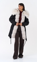 Миниатюра фотографии Женская парка с капюшоном из меха песца