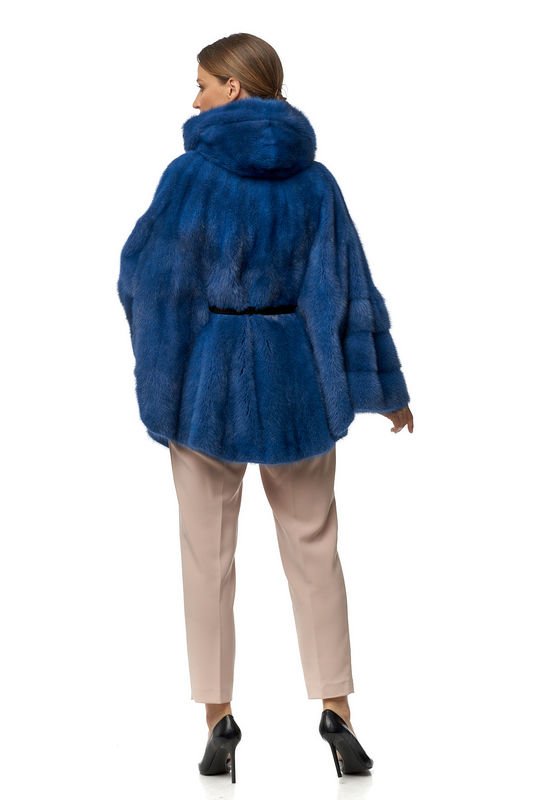 Миниатюра фотографии Шуба из норки с капюшоном