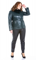 Миниатюра фотографии Женская кожаная куртка из натуральной кожи с воротником, отделка песец