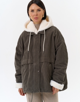 Купить Женская утепленная куртка с отделкой из эко меха в каталоге Куртки