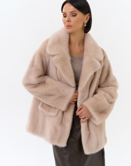 Купить Шуба из меха норки с английским воротником в каталоге