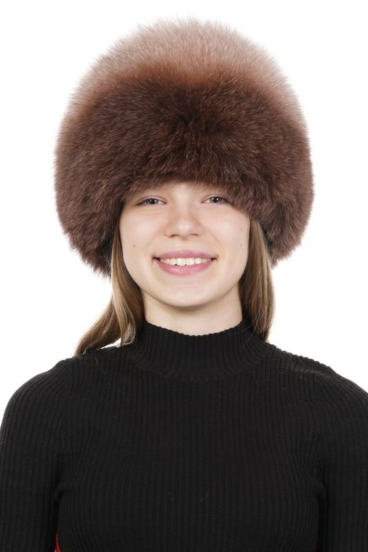 Миниатюра фотографии Шапка женская из песца