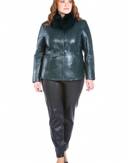 Купить Женская кожаная куртка из натуральной кожи с воротником, отделка песец в каталоге