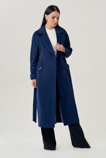 Миниатюра фотографии Женское пальто с английским воротником  