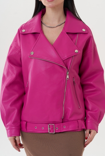 Миниатюра фотографии Куртка розового цвета из эко кожи