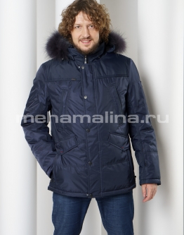 Купить Мужская куртка с капюшоном, отделка енот в каталоге