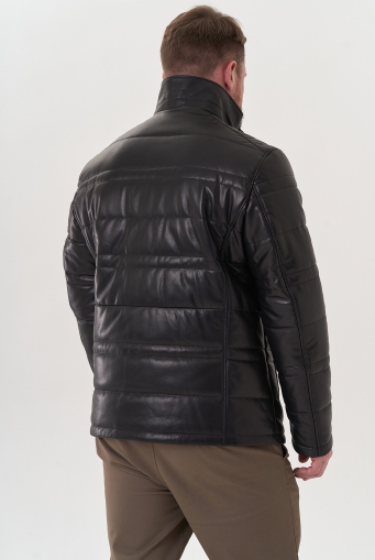 Миниатюра фотографии Мужская утепленная куртка из натуральной кожи