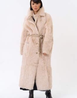 Купить Женская двухсторонняя дубленка с поясом в каталоге без категории