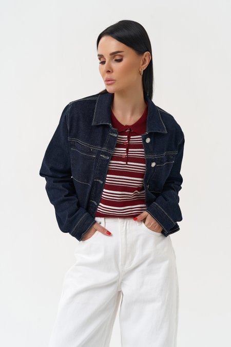 Купить Жакет джинсовый синего цвета в каталоге
