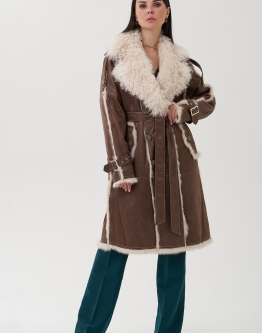 Купить Пальто из меха кролика с английским воротником в каталоге