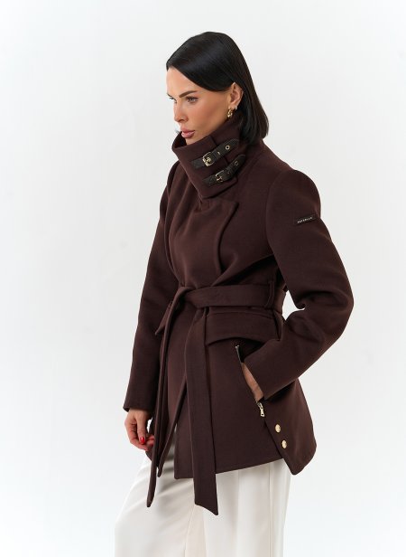 Купить Женское укороченное пальто с воротником стойкой в каталоге