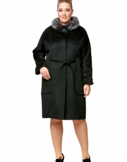 Купить Женское пальто из текстиля с воротником, отделка блюфрост в каталоге