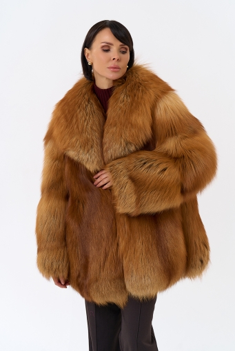 Миниатюра фотографии Шуба из рыжей лисы
