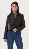 Миниатюра фотографии Кожаная куртка-пиджак 