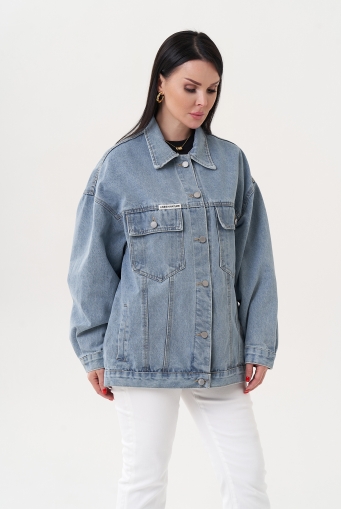 Миниатюра фотографии Женская джинсовая куртка из хлопка