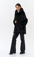 Миниатюра фотографии Шуба из меха норки с капюшоном