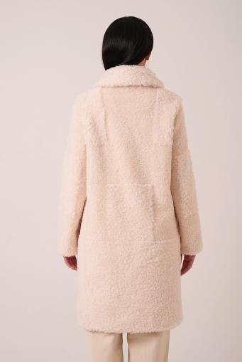 Миниатюра фотографии Пальто из овечьей шерсти двубортное с английским воротником