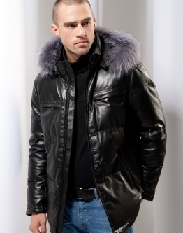Купить Кожаный пуховик в каталоге