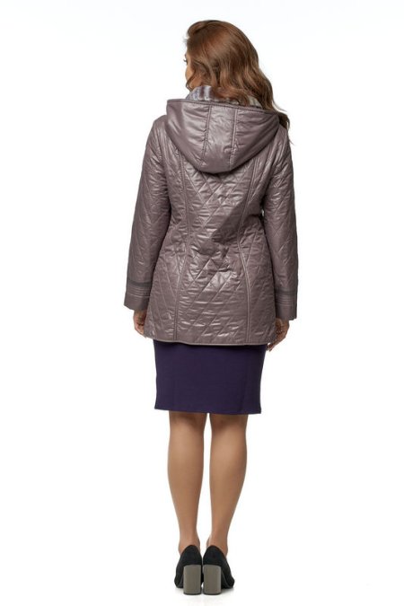 Купить Куртка женская из текстиля с капюшоном, отделка искусственный мех в каталоге