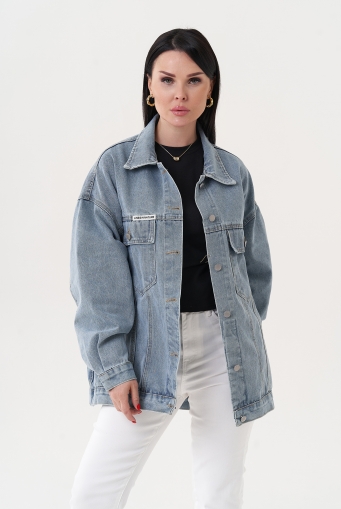 Миниатюра фотографии Женская джинсовая куртка из хлопка