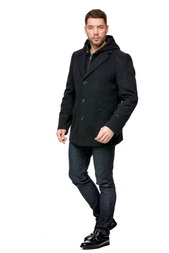 Миниатюра фотографии Мужское пальто из текстиля с капюшоном